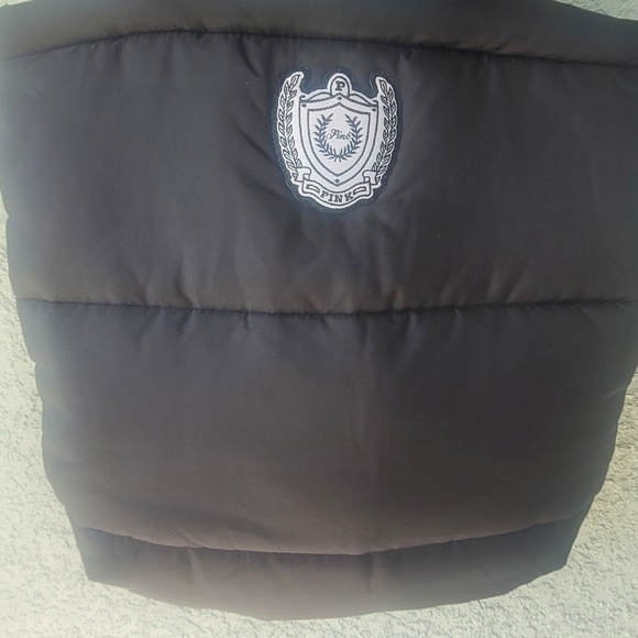 Victoria Secret Pink Black Puffer Tote Bag with Zip Closure - Picture 4 of 8